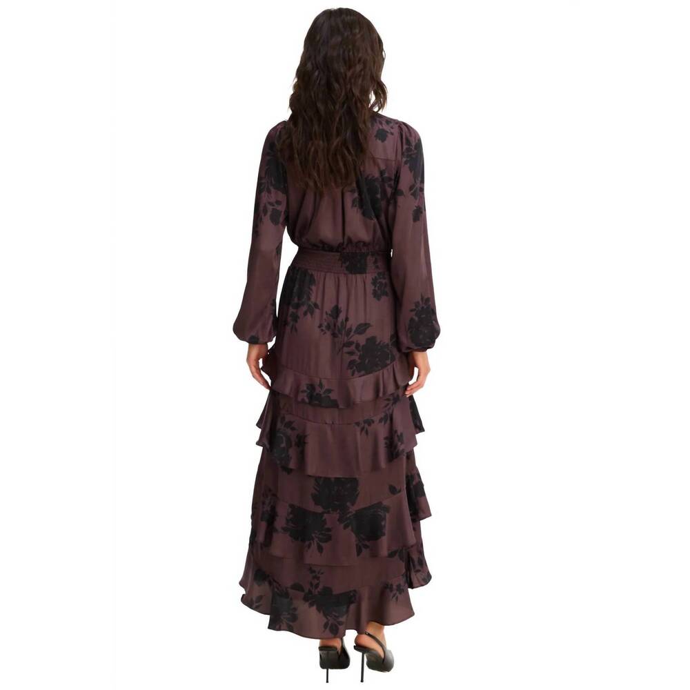 NEW ALLISON NEW YORK josie maxi dress in brown floral - Picture 3 of 5